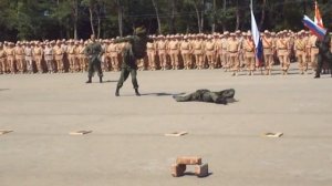 Выступление разведбата на 95-летие 7 военной базы