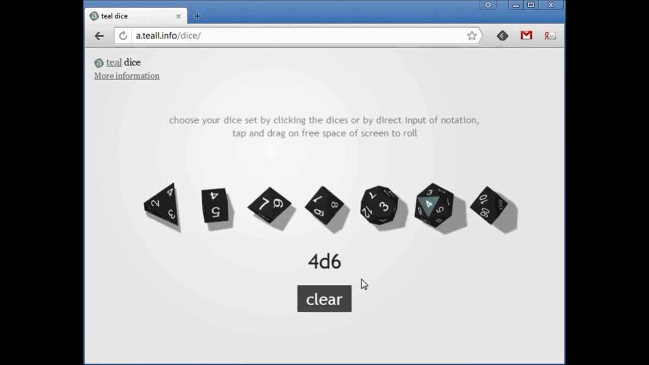 3D dice roller смотреть онлайн