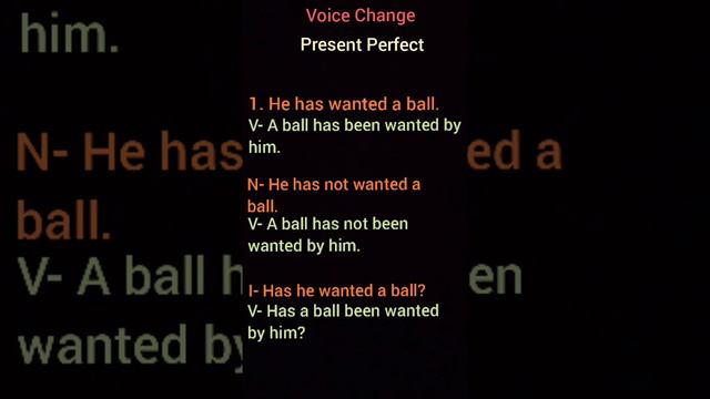 Grammar// Voice Change // Present Perfect Tense