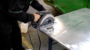 Чем распилить 40 мм дюралевый лист? Конечно ручной пилой по металлу Evolution 230 HDX