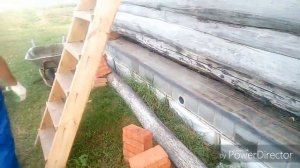 Стройка.Обрешотка и кладка кирпича под сруб.