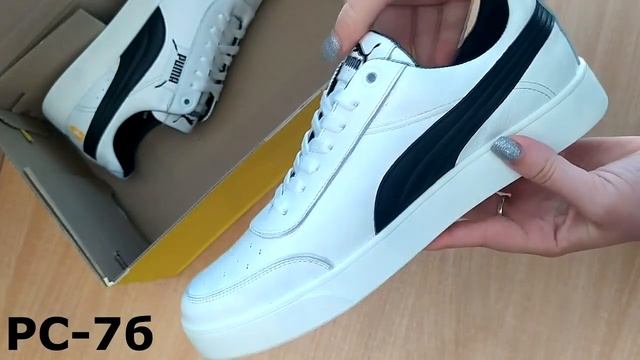 Мужские кожаные кроссовки Puma Ferrari PC White белые смотреть онлайн