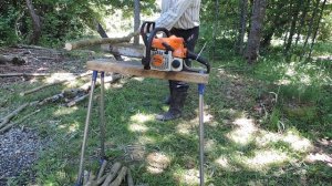 Интересное приспособление к бензопиле для длинных веток.