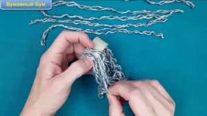 Маленькая шапочка из ниток и картона... Поделки своими руками