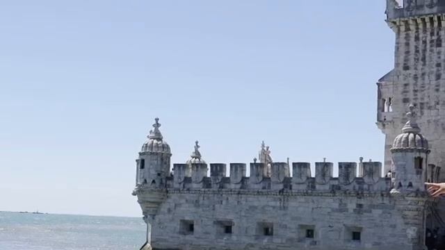 Belem tower an old monument in Lisbon, Portugal смотреть онлайн