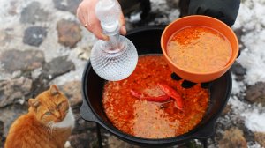 Недоброе утро. Похмельный суп в казане(делюсь рецептом).