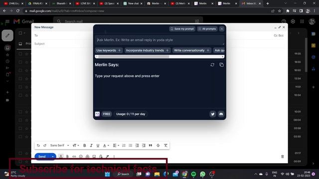 ChatGPT - Extension || merlin extension #artificialintelligencetutorial #merlinextension #chatgpt