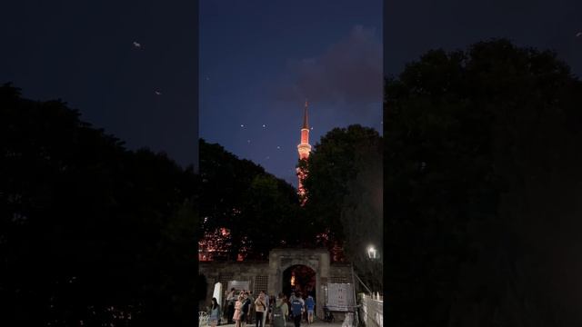 Birds over Blue Mosque minaret. Summer evening in #sultanahmet . #bluemosque #fatih #istanbul