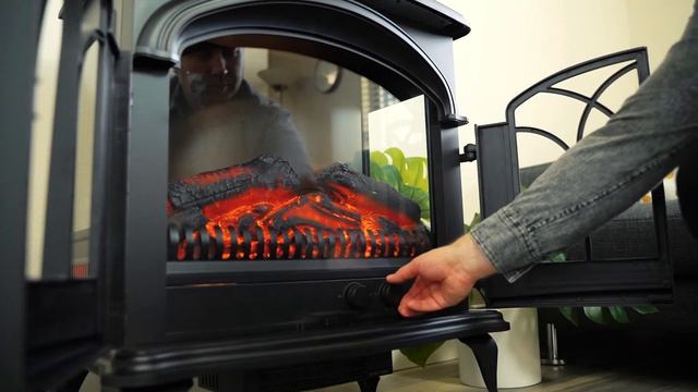 28" XL Denali Portable Freestanding Electric Fireplace Stove / e-Flame USA смотреть онлайн