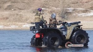 Квадроцикл СОКОЛ. Победитель бездорожья.  Едет по снегу и воде