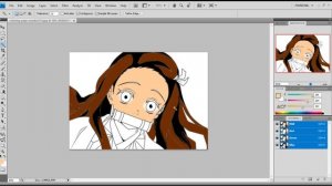 How to Color Nezuko kamado Demon Slayer in Adobe Photoshop (2023 Tutorial)