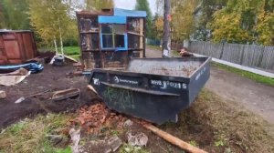 Строим баню из бытовки/будем в ней жить/все под снос/глаза боятся,а руки делают.