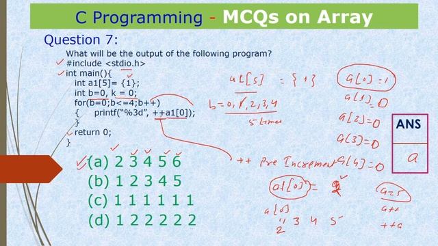 MCQ's on Array in C | MCQ's for Competitive Exams | PART - I смотреть онлайн