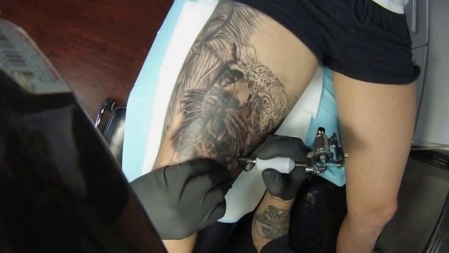 Time lapse Leopard Tattoo BY Buck at Buckin Tattoo смотреть онлайн