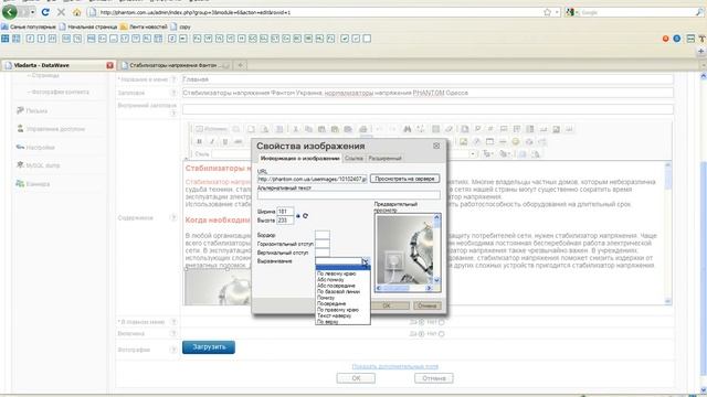 DataWave CMS : Обтекание фотографии текстом смотреть онлайн