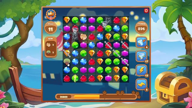 Как пройти уровень 896 игры Сокровища Пиратов смотреть онлайн