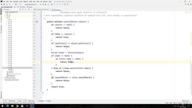 [Java v49] equals és hashCode смотреть онлайн