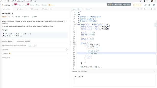LeetCode 86  Partition List (Two Pointers) | JSer - JavaScript & Algorithm