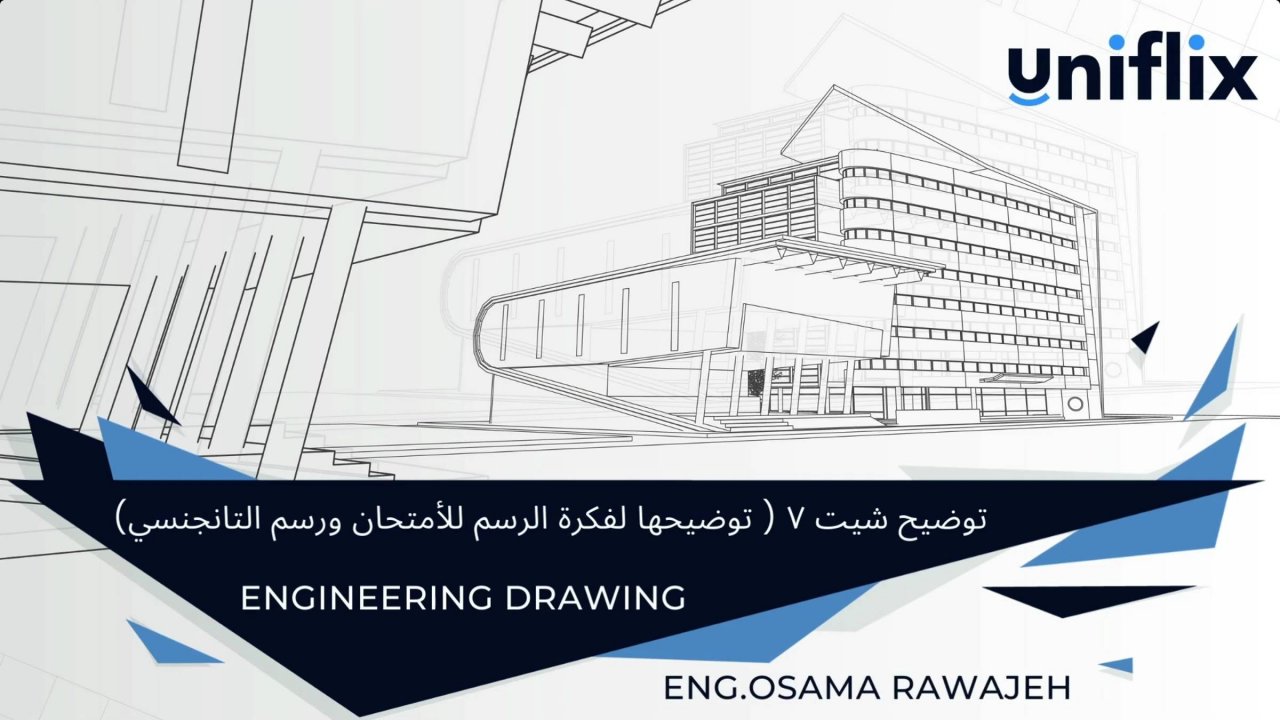 توضيح شيت 7 ( توضيحها لفكرة الرسم للأمتحان ورسم التانجسي )