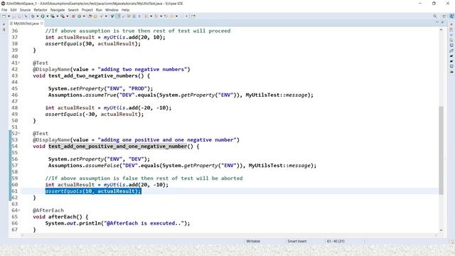 JUnit 5 Assumptions Example || Assumptions in JUnit || JUnit 5 Tutorial смотреть онлайн