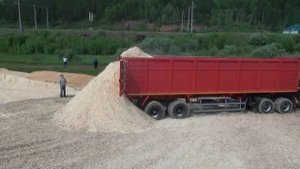 Разгрузка полуприцепа самосвала САВ 99402-0000035