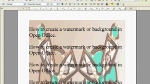 Open Office Insert Watermark or Background. Simple
