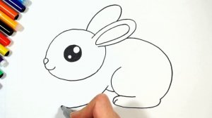 Как нарисовать зайца. Простой рисунок кролика для детей.How to draw a hare. Simple drawing.