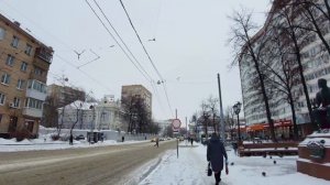 Moscow Walk - Snowy Day in Zamoskvorechye District. Winter walking about Novokuznetskaya Street.