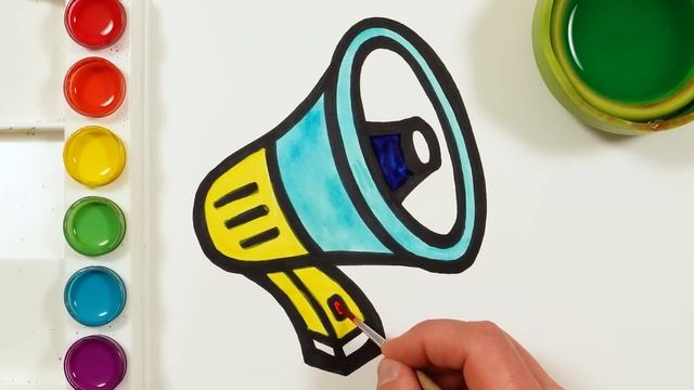 Megaphone Drawing, Painting and Coloring for Kids, Toddlers | Let's Draw, Paint Together смотреть онлайн