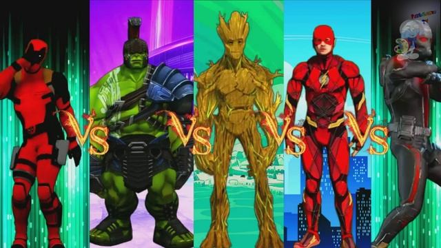 SUPER COLOR CHALLENGE DANCING SUPERHERO : DEADPOOL 4k vs HULK GLADIATOR vs GROOT vs FLASH vs ANT-MAN смотреть онлайн