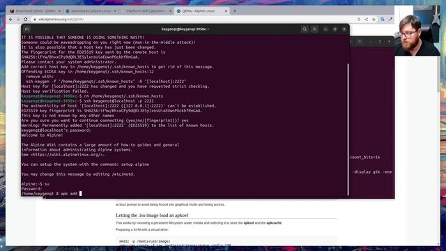 Установка и настройка QEMU + Alpine Linux + Аврора Platform SDK