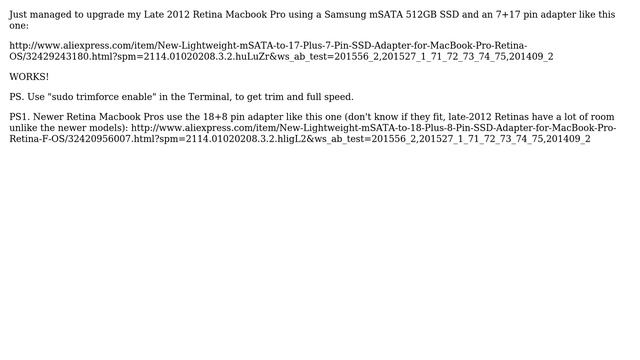 Apple: Macbook Pro Retina 13 (late 2012) SSD replacement, putting in a SATA 2.5' SSD drive? смотреть онлайн