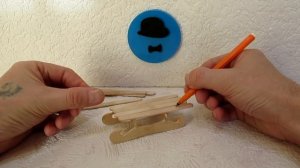 Сани из палочек для мороженного. Миниатюра. Поделки своими руками.