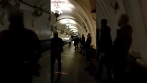 Метро. Станция Арбатская. Арбатско_Покровская линия. 04.09.2021. Вагон метро Русич.