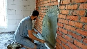 15. Штукатурка за копейки, цементным раствором.