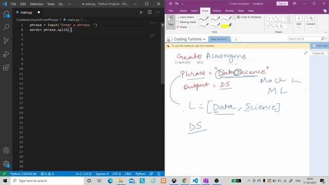 Create Acronyms in Python | Python Projects for Beginners 2021 | Coding Tuitions