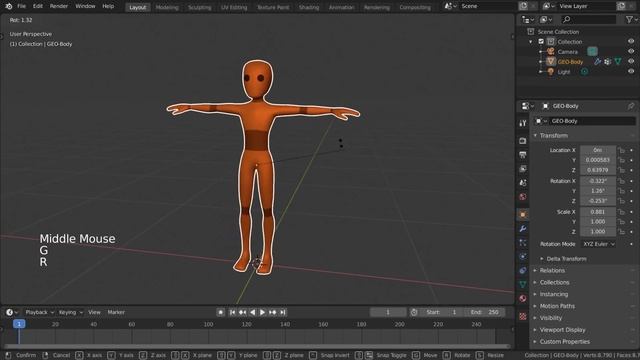 Знакомимся с риггингом | Основы Blender 2.8