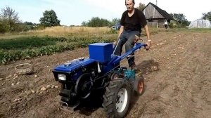 Китайский мотоблок и грохотная картофелекопалка