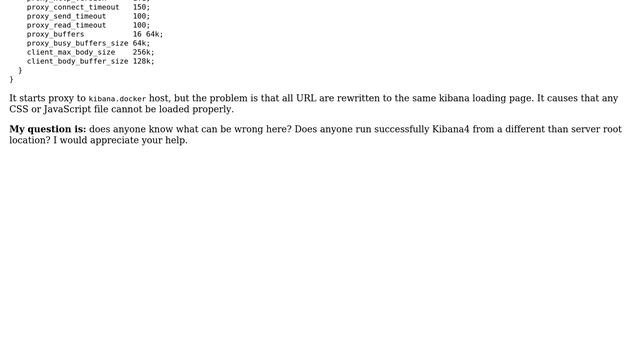 DevOps & SysAdmins: Kibana4 + nginx reverse proxy using location /kibana4/ = Not Found 404 смотреть онлайн