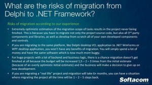 Migration of legacy Delphi projects to .NET Framework (desktop, web, mobile)