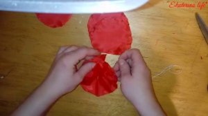 Пышный цветок из ткани, цветы из лент и ткани, бантики, канзаши, букет