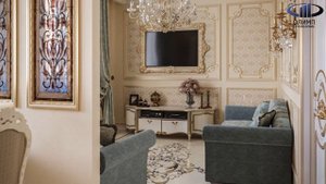 Дизайн интерьера кухни-гостиной в классическом стиле