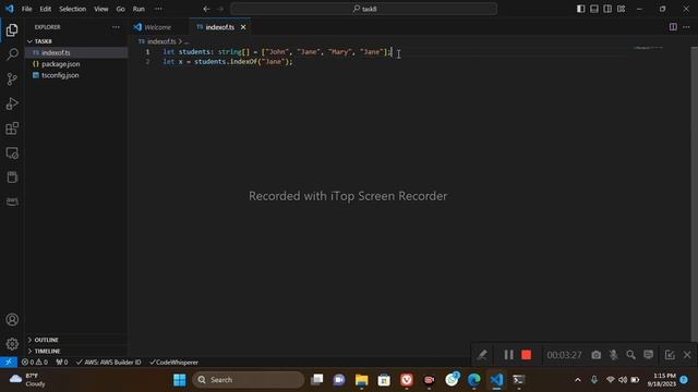 IndexOf Function Typescript