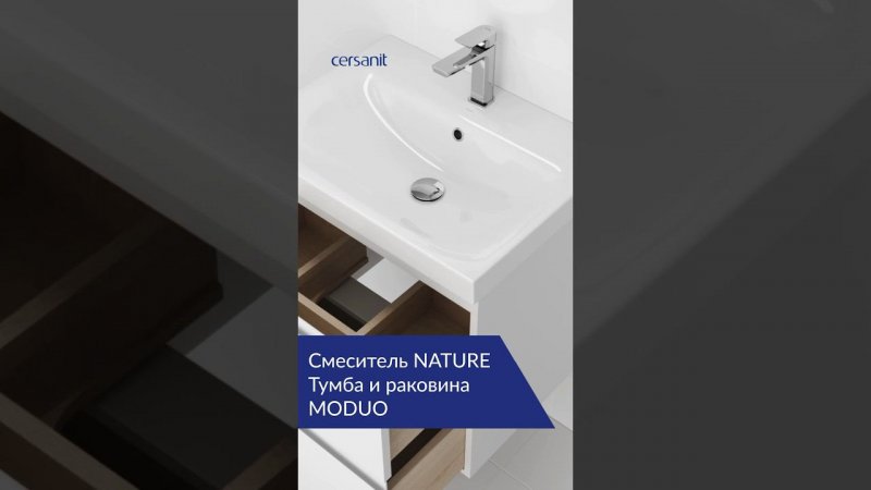 Ссылки в описании Смеситель NATURE, тумба и раковина MODUO #ремонт #сантехника #интерьер