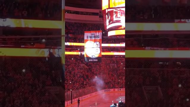 Raising Eric Lindros’ jersey to the rafters