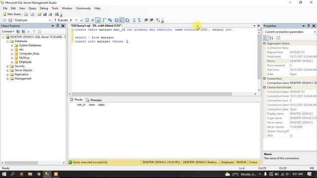 SQL Data Insertion | SQL Data Deletion | SQL Table Create & Delete | Create Database