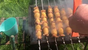 Картошка на шампуре. Вкусности на скорую руку.