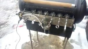 Мангал коптильня из  газового баллона с электро- приводом
