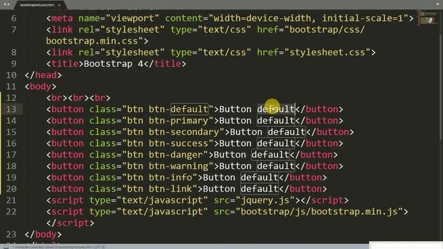 Lec # 9 Buttons in Bootstrap 4 Urdu Hindi Button Styles Button Sizes Button Block Active Disabled I смотреть онлайн