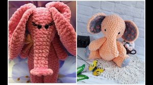 Cute crocheted amigurumi ELEPHANT in one video!//Милые вязаные СЛОНИКИ амигуруми!!!